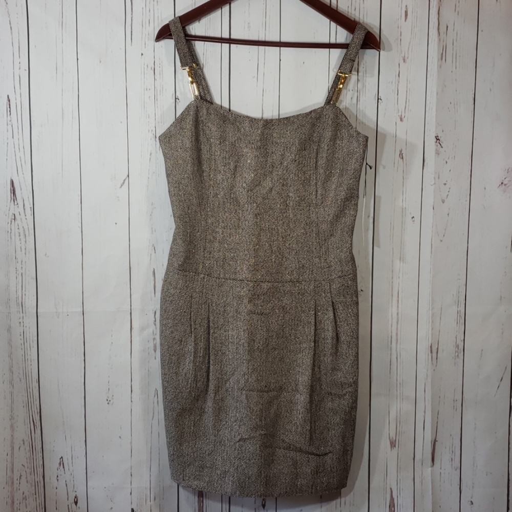 Vertigo Paris brown wool blend sleeveless dress M